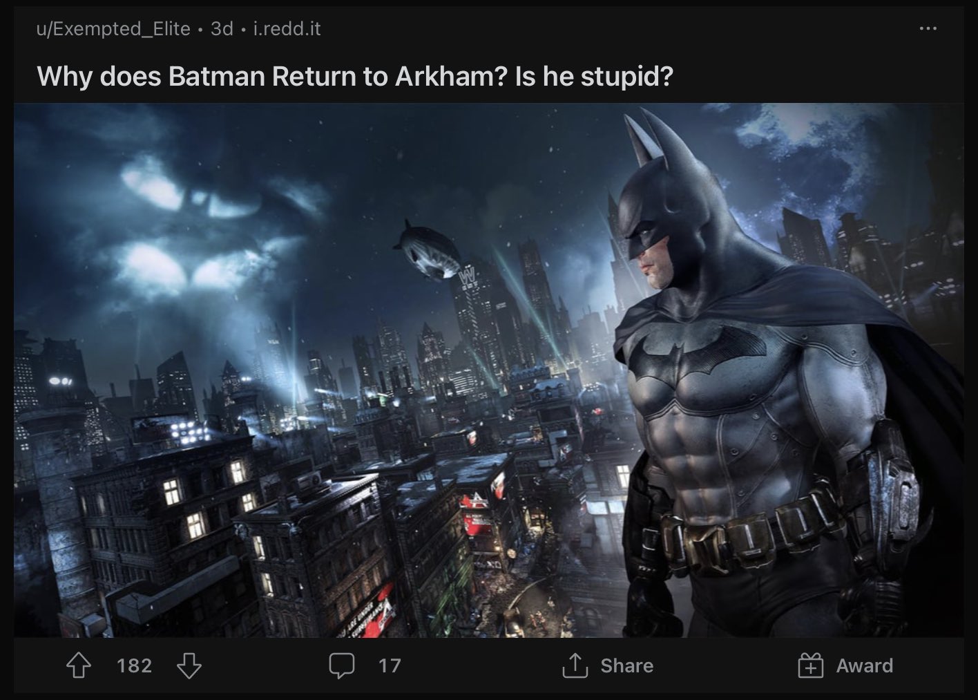 The Batman Arkham subreddit has decreed that Batman: Arkham World