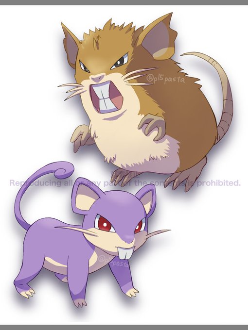 No.0019 コラッタ RattataNo.0020 ラッタ Raticate#ポケモン #Pokémon 