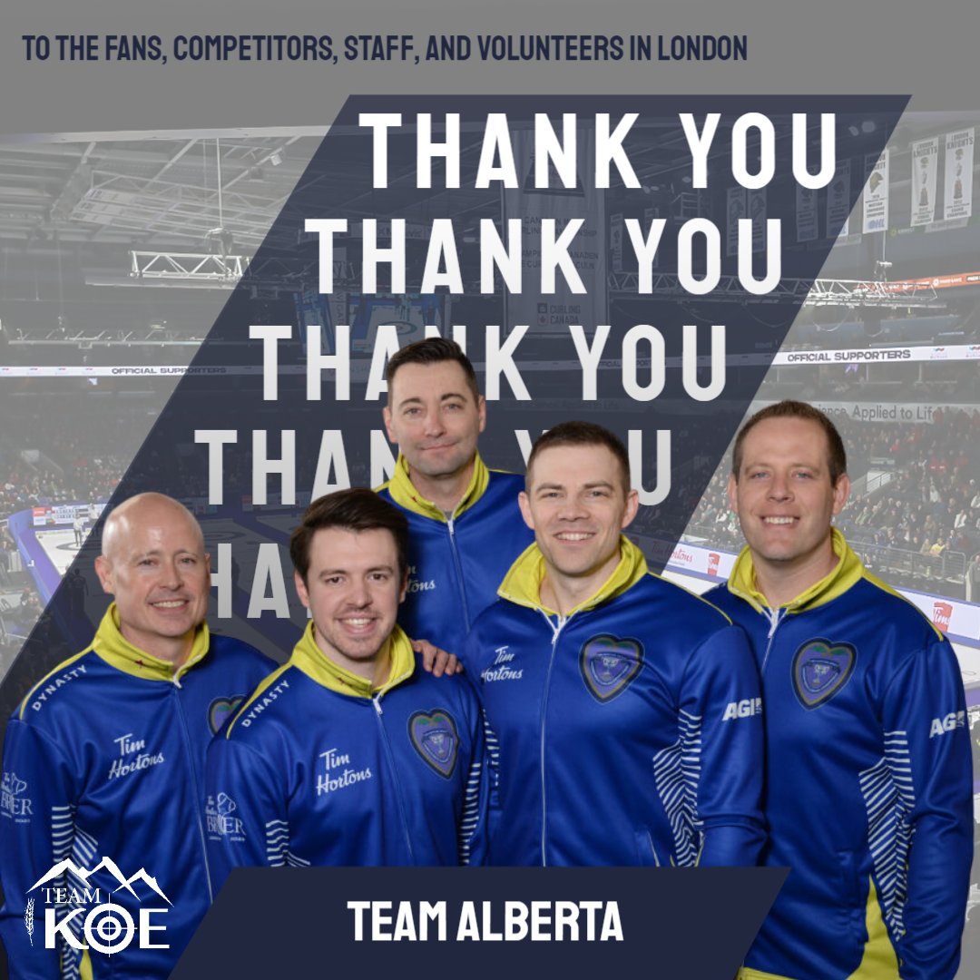 Although we didn't get the result we hoped for in the Brier playoffs, we're incredibly proud of what we accomplished this week and a 7-2 overall record.

Thank you to our amazing fans, families, and sponsors for supporting us every step of the way! #Brier2023