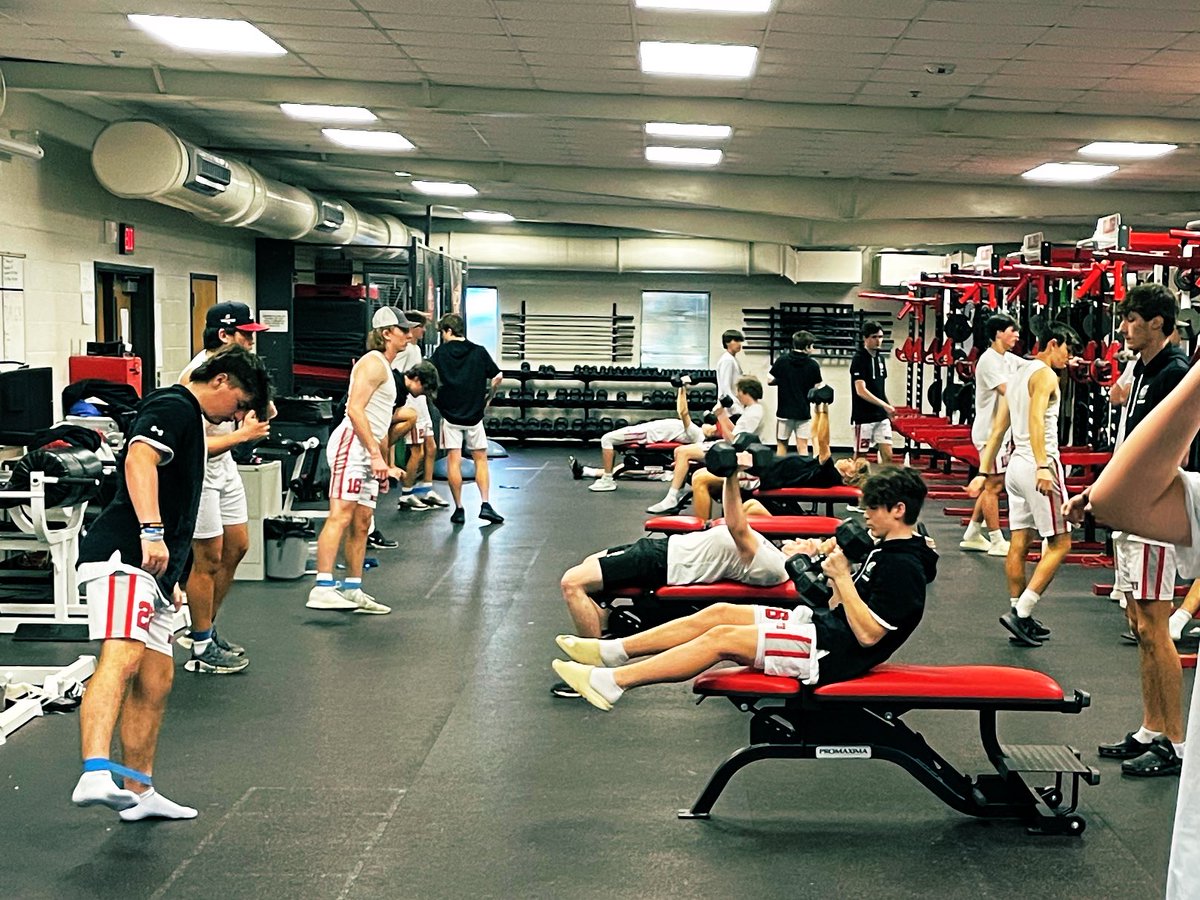 CoachRLuke's tweet photo. Guess what @NGBoys_Lax was doing about an hour before they took the field tonight…… getting a pregame lift in before their 16-4 win! Sittin 8-1 now. Let’s GOOOO!

#NORTH #BeADawg #ChampionshipFriday #CHAMPIONSHIPEVERYDAY https://t.co/ZTajOt1fJd
