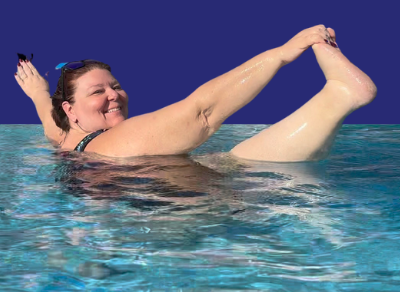 Legs_LikeMine's tweet photo. After months of research & writing, I'm putting the final pics in my new book & I just have to share a pic called, "Hypermobility, Man!" Aquatherapy for Lipedema and Lymphedema coming soon! #legslikemine #lipedema #swimming #aquatherapy #waterexercise #legslikemine #hypermobile https://t.co/JNcJD9GEYl