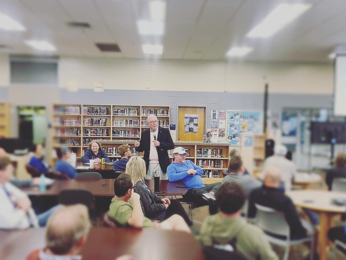 RHS_Tigers's tweet photo. OuR faculty and staff had the honor of listening to Ringgold High School alumni and legendary educator, Dr. Robert Eaker. Dr. Eaker also hosted a Q&amp;A session with our Leadership Team. It was truly a privilege, Dr. Eaker!
#onceatigeralwaysatiger #atAssessment #atPLC #tigerproud https://t.co/ueivk1Q2u3
