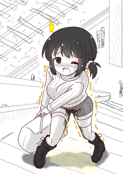 前世のイラストが流出していたのを見かけたのでリメイクしてみました⑫
●限界おもらしシリーズ! 買い過ぎに注意! ～悪夢のショートパンツおもらしSS～

前世のデジタル作画前期はAzdrawingっていう謎のペイントソフトを使ってたので修正もままならないです😭 