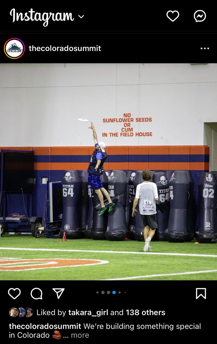 RingerTheUlti's tweet photo. What the hell is up with the rules at the @ColoradoSummit practice field? https://t.co/bR445H5FJ7