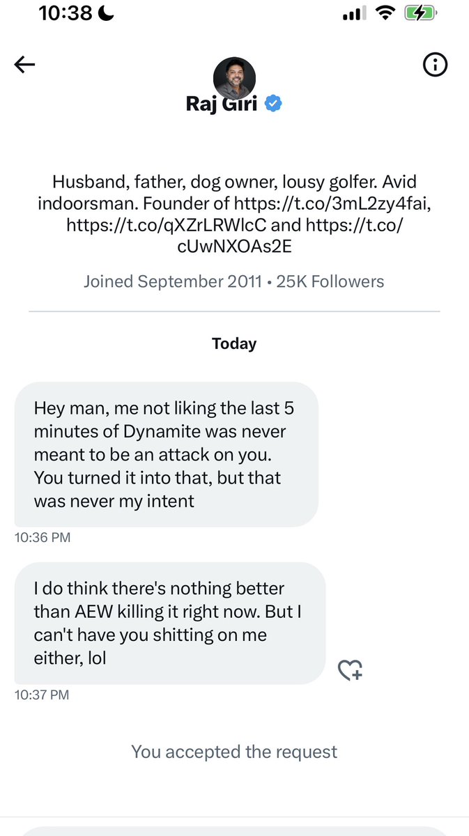 Sorry if you feel I am “Shitting on you”. I felt that you giving your uneducated opinion was shitting on <a href="/AEW/">All Elite Wrestling</a> 

Please go fuck yourself and get out of my DMs.