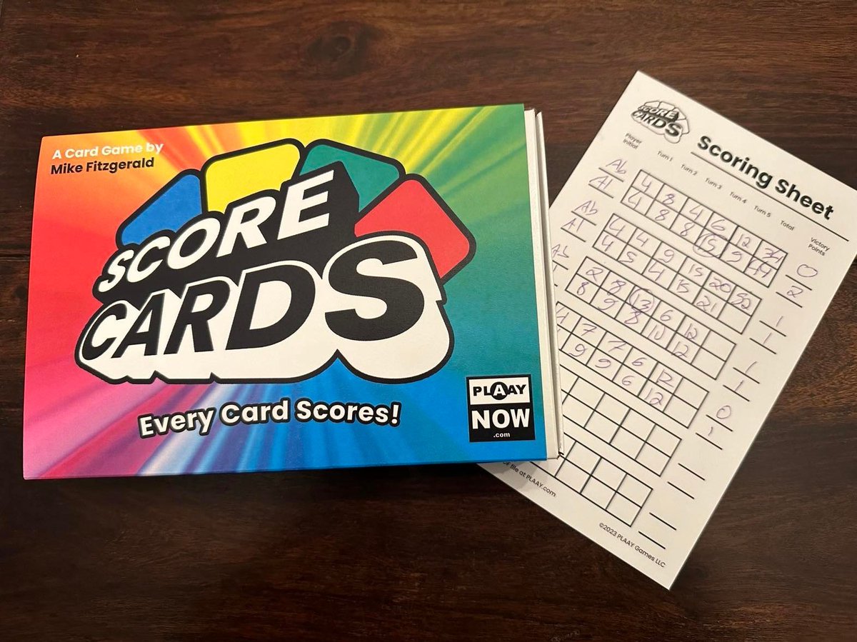 Tried out Mike Fitzgerald's new card game, Score Cards from <a href="/PLAAY_com/">PLAAY Games</a> with Abby. Easy to learn, simple rules, but definitely an extra layer of strategy in there!