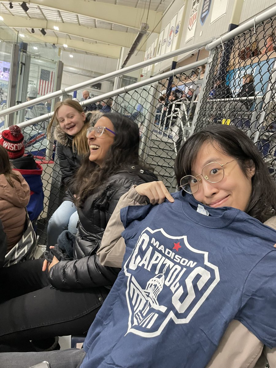 PflegerLab's tweet image. Lab outing where we learned the joys of hockey: free shirts, penalties, and good company!