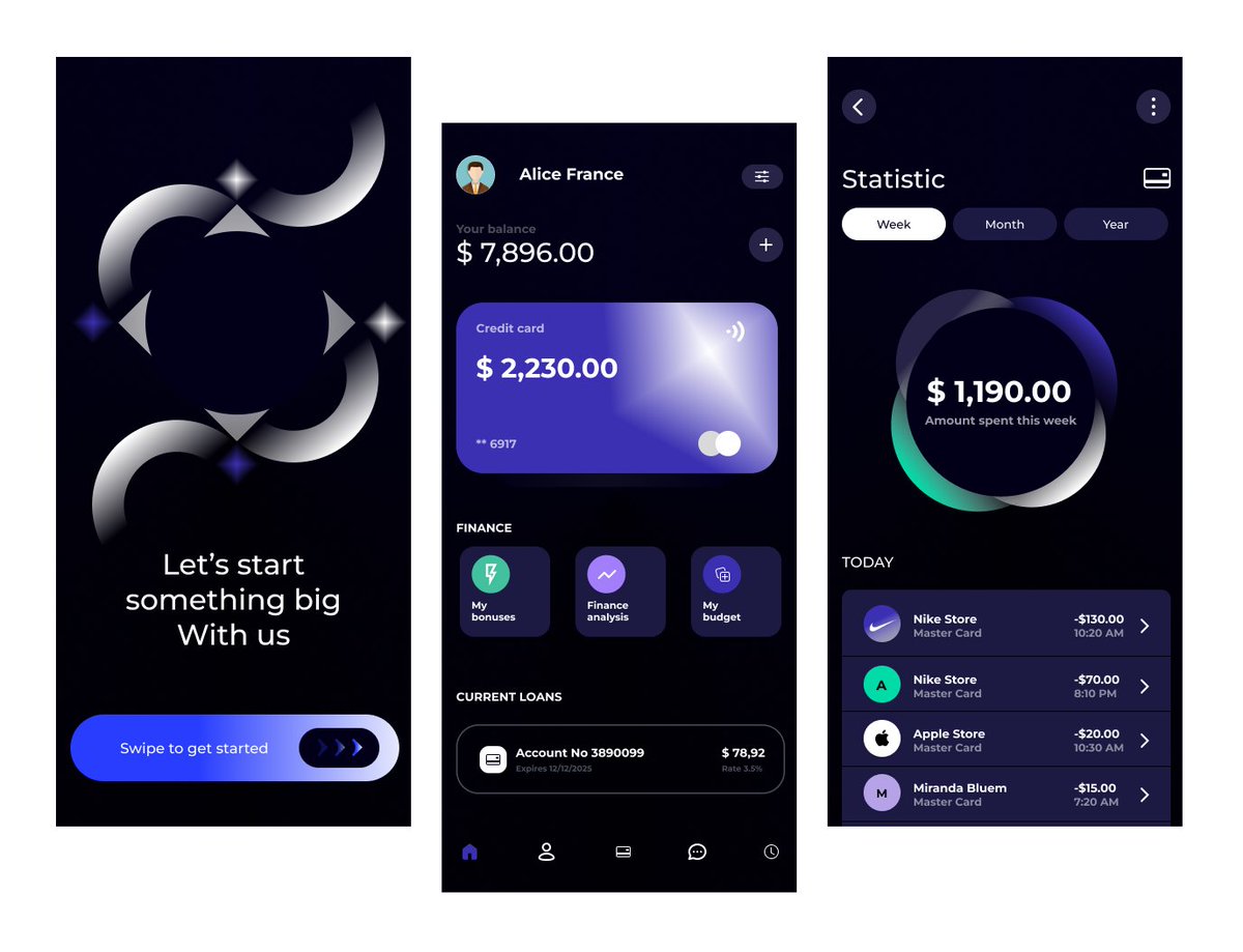 TaiwoDanielO3's tweet photo. Day 9 Challenge: Banking App UI
I said to myself, in my mind thus "Taiwo YOU CAN SOLVE THIS PROBLEM" I am glad I finally solved it! 🤓
#designwithRebecca #dailyuichallenge #design #uiux #uidesign #productdesign #techatonian https://t.co/wQJpc7LCXD