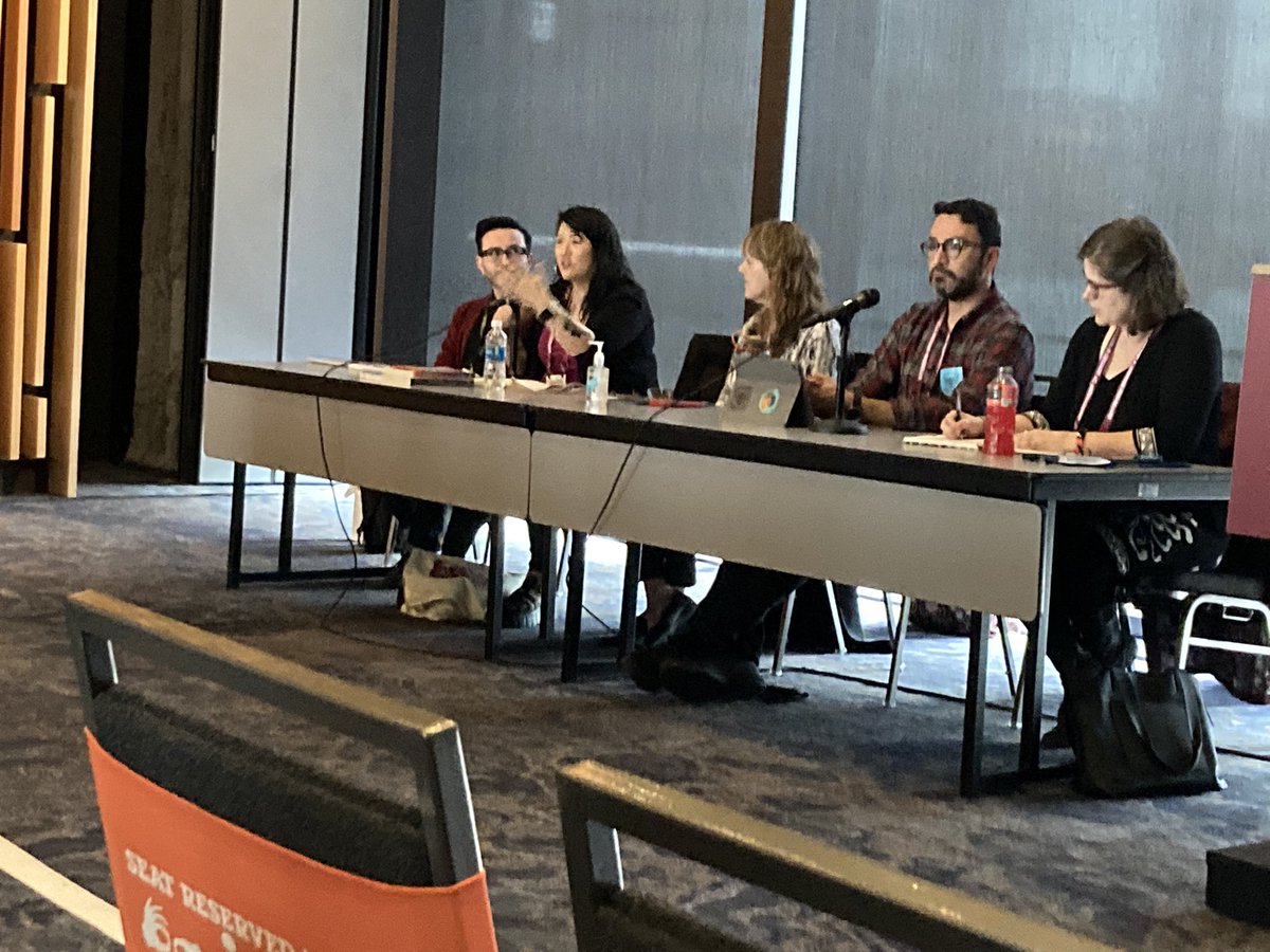 thesusanito's tweet photo. I know that some people go to #AWP and don’t attend a single panel. But I jam my schedule with several every session and it’s so inspiring. People who don’t panel are missing so much. https://t.co/OTIUi4X3K8