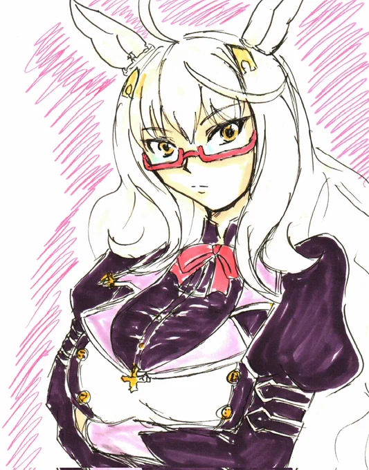 らくがき、ビワハヤヒデ。 