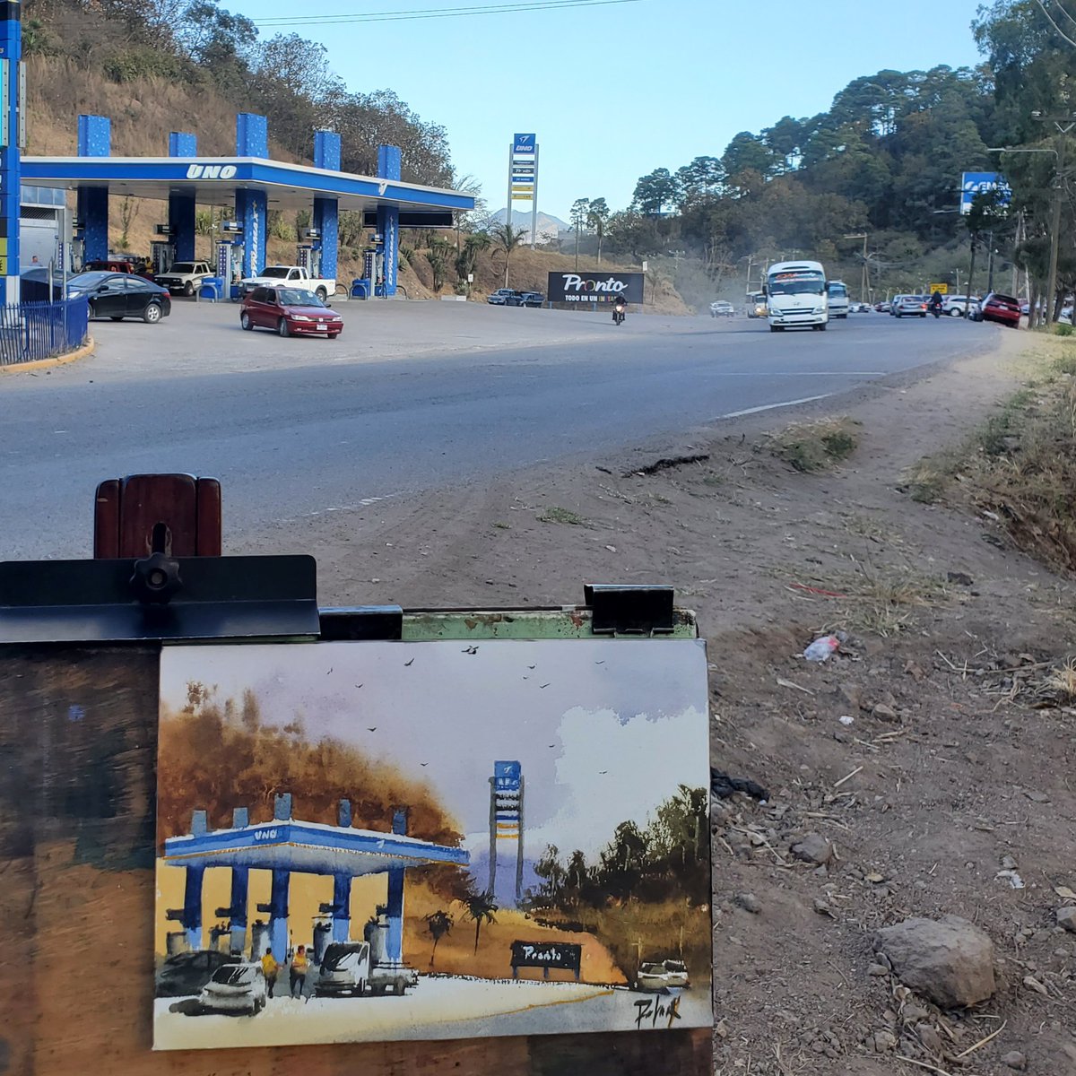 Palack_D's tweet photo. Un ligero estudio desde la Gasolinera que está frente a Aguazul salida de Tegucigalpa a Olancho
#palack #watercolor #plainair #painting #alairelibre #acuarelistashondureños #acuarela #acuarelista https://t.co/foswnv3gkc