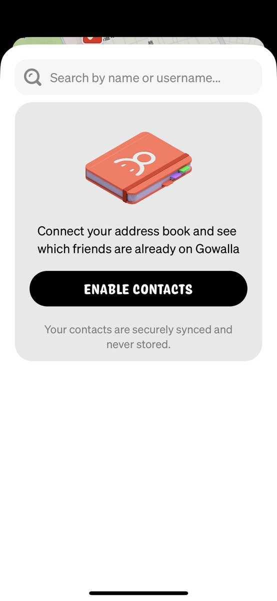 Just got surprised the <a href="/gowalla/">Gowalla</a> 's way to play to require contacts to early adopters. Was really clever. No skip btn and I didn't upload and killed app, but I can continue without enabling contacts.
.. Or I'd rather renew it for social network mode.