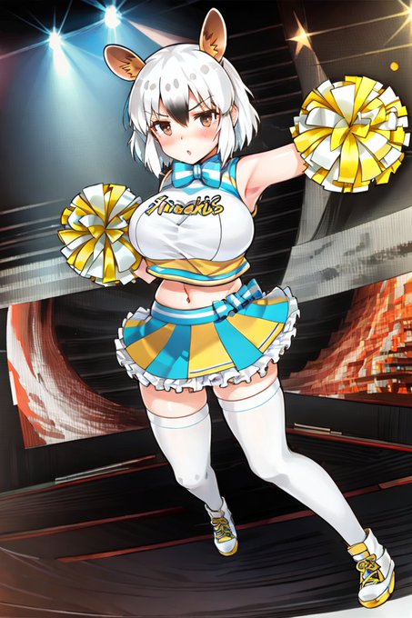 AI描きプログラムでミナミコアリクイのチアリーダーの服装を一度作ってみました✨

#けものフレンズ
#stablediffusion 
#AIイラスト #AIart 