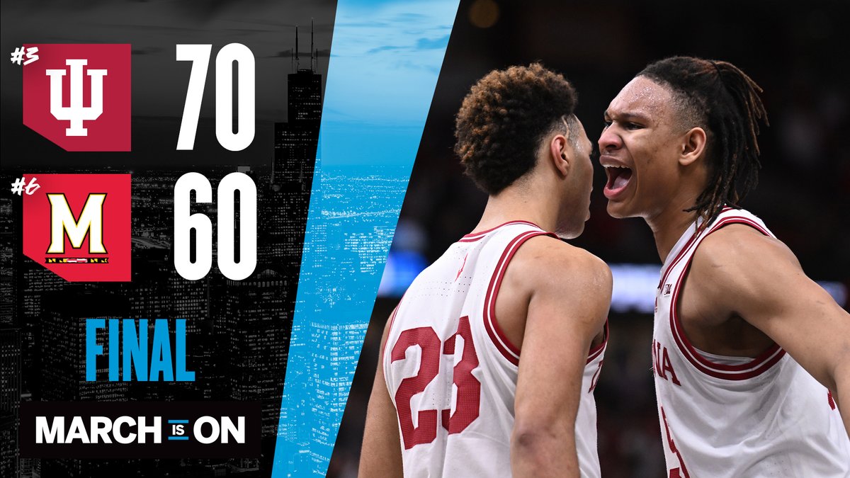 B1GMBBall's tweet image. 𝙁𝙞𝙣𝙖𝙡 | #B1GMBBT 

@IndianaMBB secures the WIN and advances to battle it out against Penn State tomorrow in the 𝙎𝙚𝙢𝙞-𝙁𝙞𝙣𝙖𝙡𝙨! 🙌

📍@unitedcenter