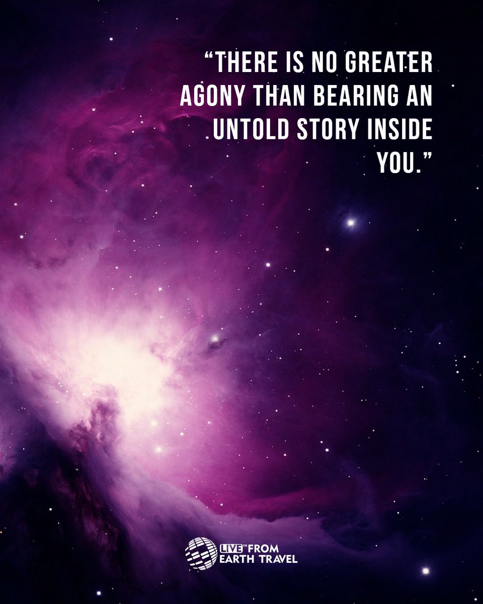 LivefromearthM's tweet photo. The most painful thing in the world is to carry an untold story inside you and be unable to tell it.

#xperience #storytelling #inspiration #connection #grow #positivity #learn #mindset #journey #growth #focus https://t.co/hCGI08lFjc
