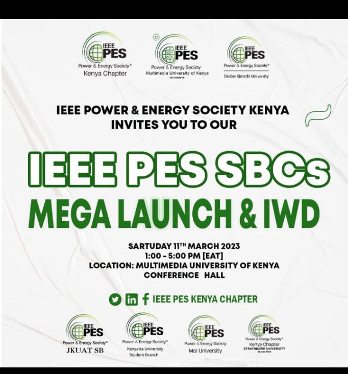 Looking forward to the latest updates from @IEEEPES , there contributions to a more sustainable future and celebrating the achievements of women in STEM
@multimedia_uni
@IEEEPES_Kenya @IEEE_Moi