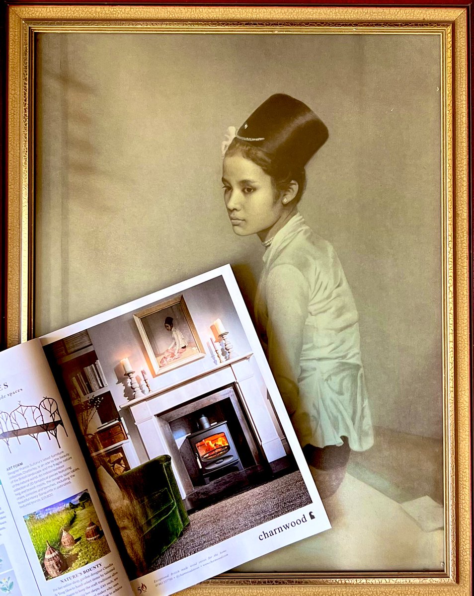CatoCrane's tweet image. Sir Gerald Festus Kelly - Original Retro Print &amp;amp; Frame C1960 - Burmese Princess Saw Ohn Nyun - Seen in #Homes &amp;amp; #Gardens March Issue 2023 @ahistoryinart @shrewsmorris @TheArtNewspaper @HomeOfRetro @RetroNewsNow @homesandgardens @MikeRoyden @thedustyteapot @Audefledis #decordesign