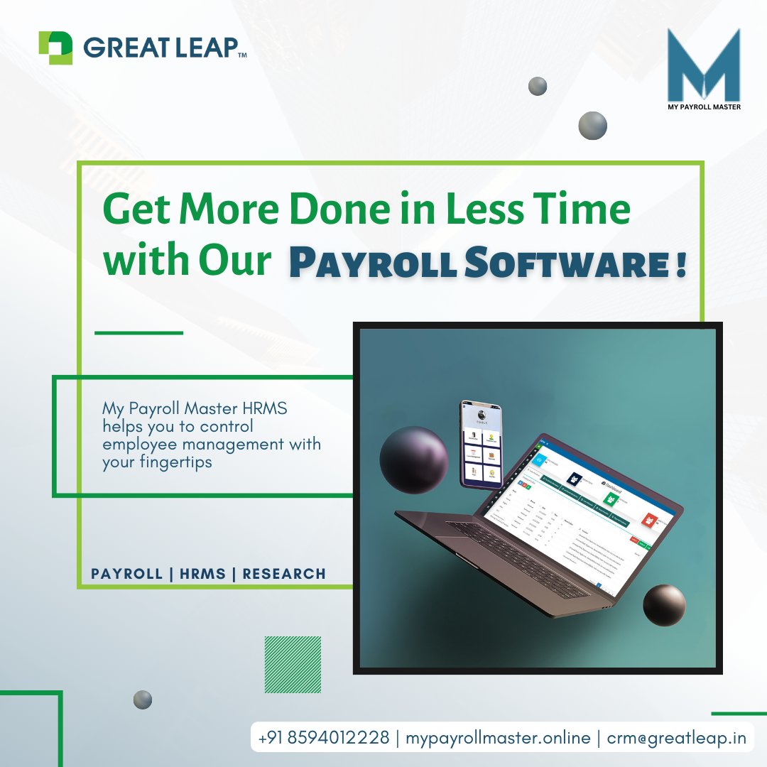 Get More Done in Less Time with Our Payroll Software
Visit us to know more: mypayrollmaster.online
Call on : 8594012228
#mypayrollmaster #DigitalHRMS #hrsoftware #humanresources #HRMS #HRsoftware #employeemanagement #employeemanagementsoftware #payrollmanagement #leavemanagement