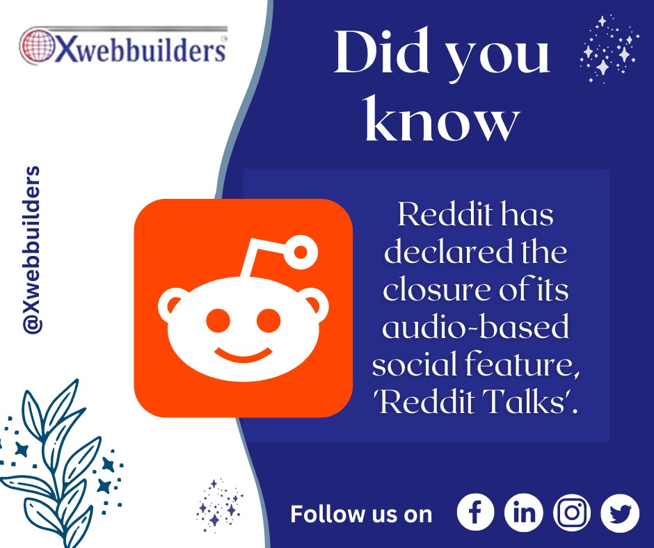 xwebbuilders's tweet photo. Reddit has declared the closure of its audio-based social feature, 'Reddit Talks'.
.
#Xwebbuilders #digitalmarketing #social #reddit #reddittalks #declare #audio #featurespicegiveaway https://t.co/rXaPkjA0f3