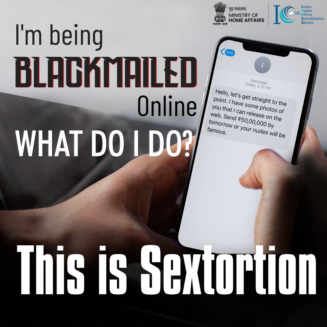 If you have become a victim of #sextortion, it may feel overwhelming or like there is no way out, but there is hope. File your complaint at cybercrime.gov.in #Dial1930 #CyberSec #FinancialFraud #CyberSafety #OnlineFraud #Awareness #StaySafeOnline #CyberAware #Trend