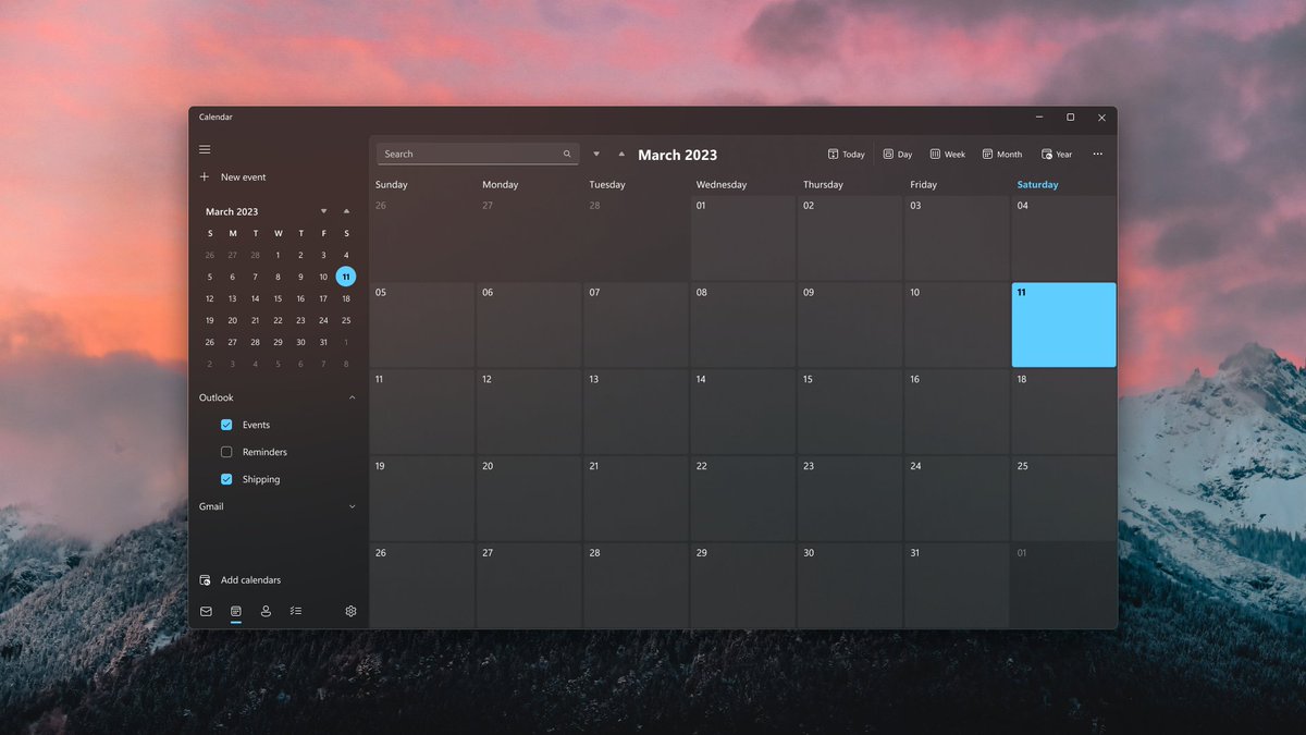 Cyan_Rooper's tweet image. If Calendar used WinUI...  #FluentDesign