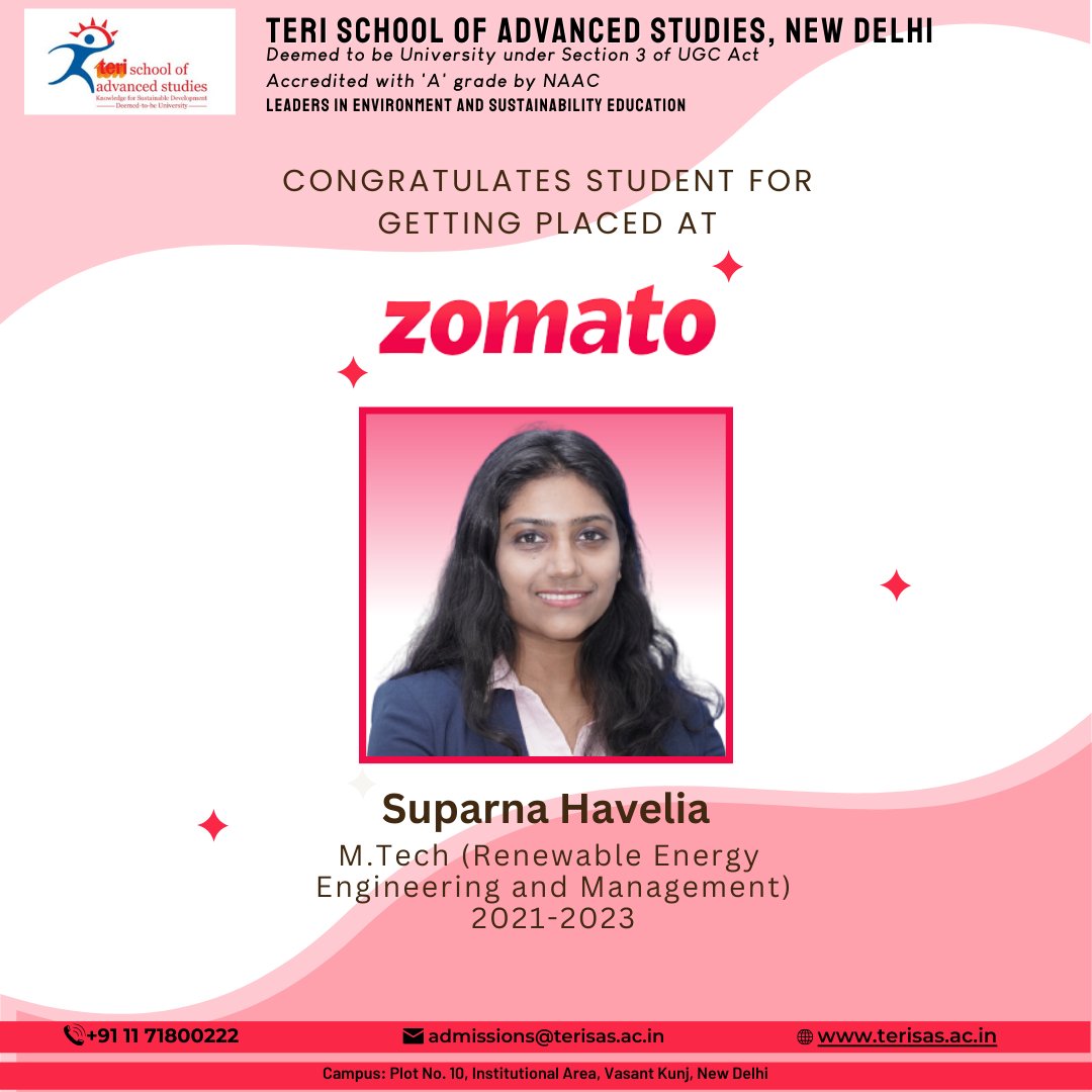 TERI School of Advanced Studies on Twitter 