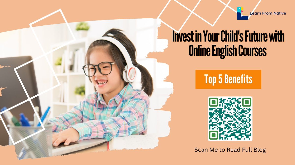 LearnFromNative's tweet image. &quot;Unlock the doors to a world of opportunities for your child with online English courses! Check out our latest blog post to learn about the top 5 benefits of online English courses for kids. #OnlineEnglishCourses #LanguageLearning #KidsEducation #FutureReady&quot;