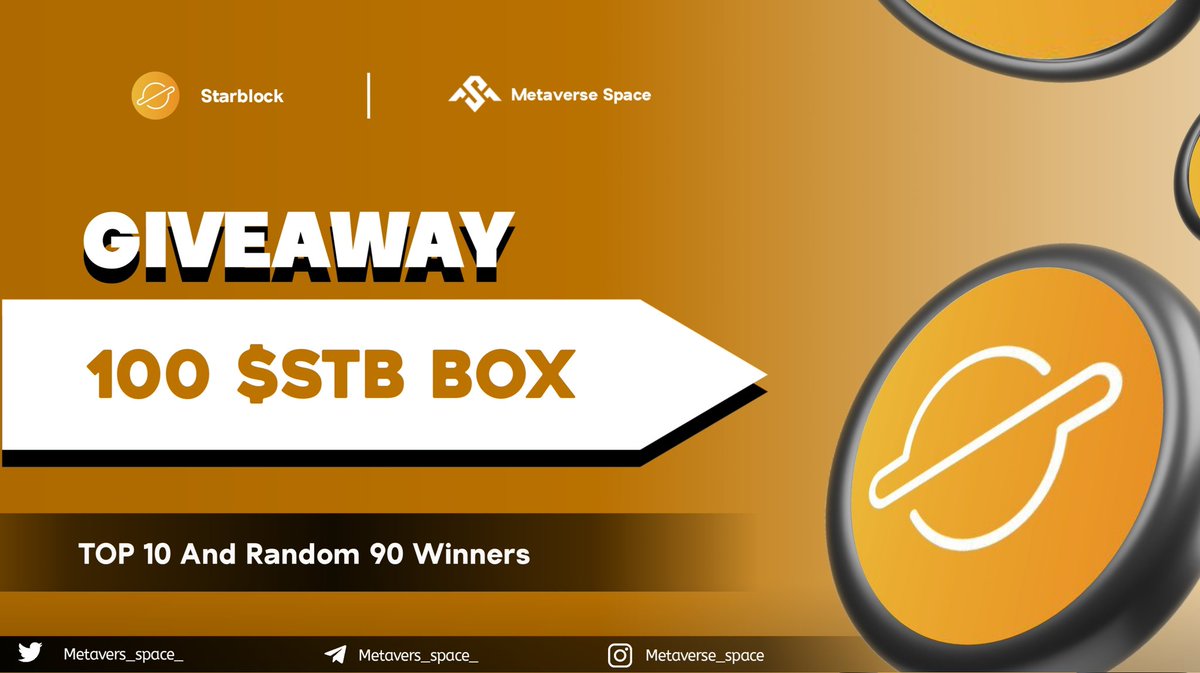 100 $STB BOX📦 Giveway 🎁

To Enter ⤵️
✅ Follow <a href="/Metavers_space_/">Bryan Fn</a>
✅ Like Rt/Tag 5 Frnds
✅ complete all task  👉 gleam.io/Z3jqc/instant-…

2 day⏳
#STB #STBAirdrop #Giveaway  #Tokengiveway  #airdrop #airdroptoken  #Rendom