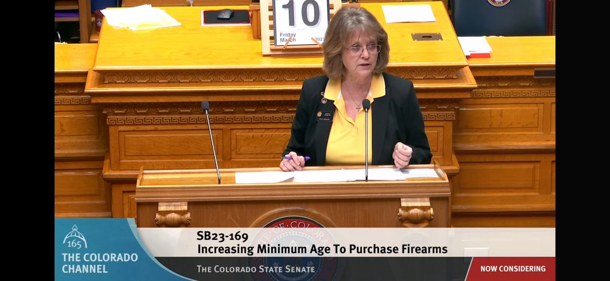 “One &   Only” amendment tonight on SB169. Allows a law abiding, firearm owning citizen who is 18 yrs old when the bill is enacted to NOT lose their Constitutional 2nd Amd right & they won’t be in jeopardy of violating the law. 
Thank you, Sen. Mullica for accepting the amendment