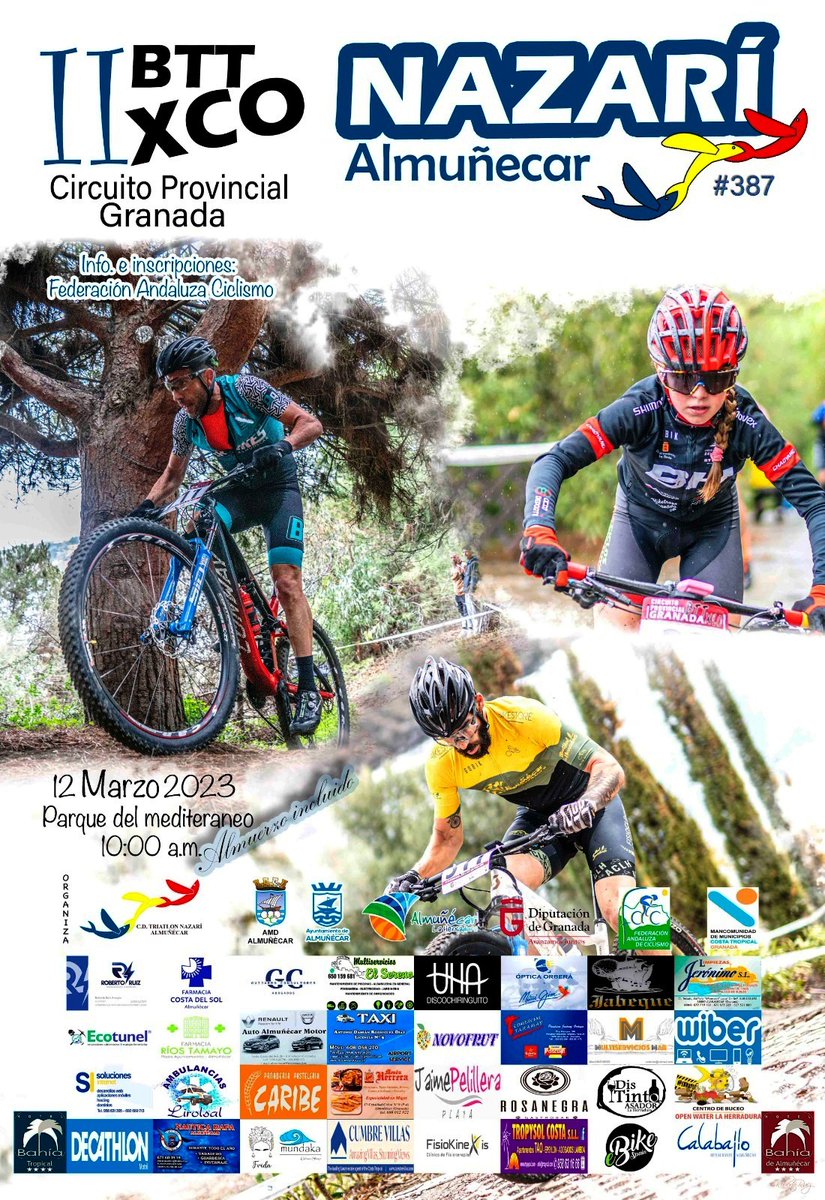 AlmunecarAyto's tweet photo. Almuñécar #Almunecar @AlmunecarAyto acoge este domingo desde las 10:00 horas en el Parque Mediterráneo, la II #BTT XCO Nazarí 2023 valedera para el Circuito Provincial. #ciclismo https://t.co/VW2D3Y1ECd