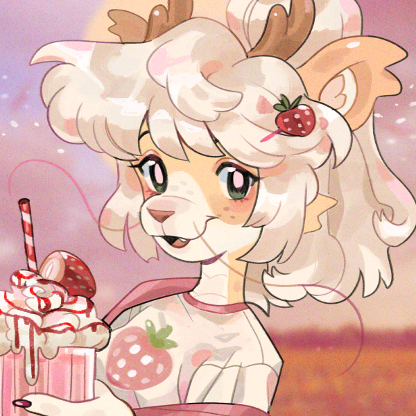 1girl strawberry solo food fruit furry female furry  illustration images