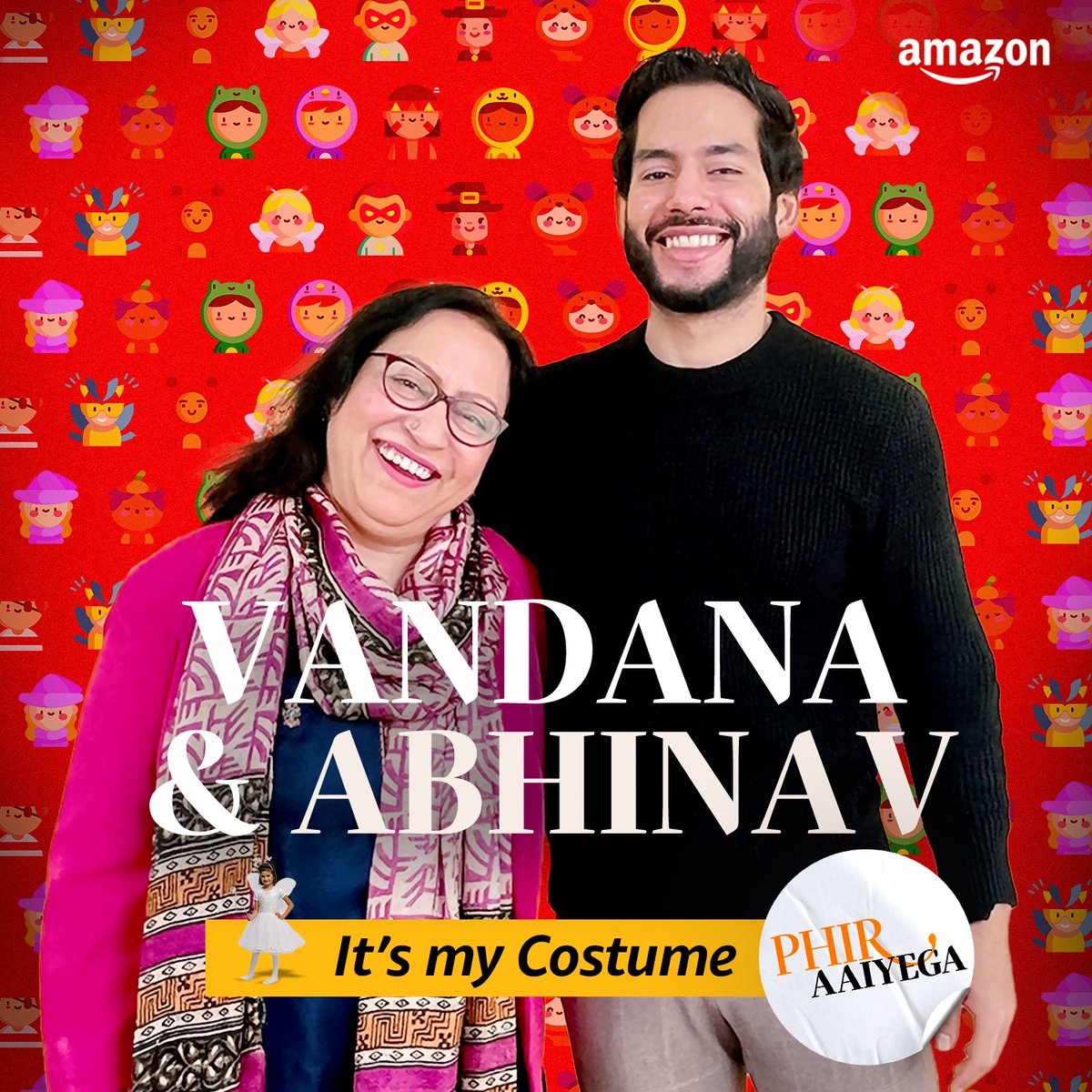 AmazonNews_IN's tweet photo. Meet Vandana and Abhinav, the creators behind Itโs my costume. Watch this space to learn more about their story. #StayTuned #PhirAaiyega
#AmazonSellers #LocalSellers #IndianSellers #AmazonIndia #AmazonSellersProgram #AmazonPhirAaiyega https://t.co/Yljfgc6vPa