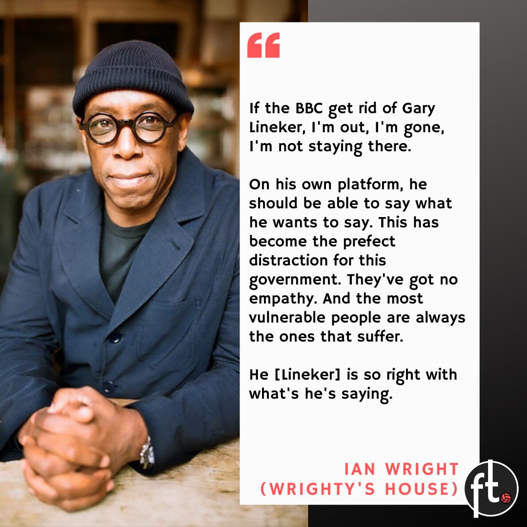 Football__Tweet's tweet image. Ian Wright on Gary Lineker&apos;s row with the BBC. 👏

What a guy, nothing but facts. ❤️