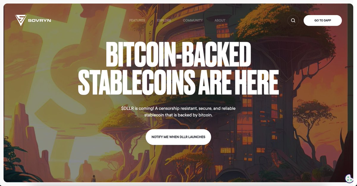 BITCOIN-BACKED STABLECOINS ARE HERE

sovryn.com/sovryn-dollar