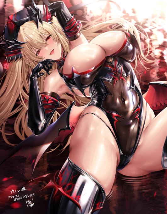 五味さま(@hakumaiteacher)にSkebで依頼させていただいたうちの子😈
ギラギラツヤテカ悪堕ち風アレンジがえちえちすぎてもう…!
フェチの髄を極めた肌やコスチュームの質感が最高に素晴らしい!
今回も最高に素敵な作品をありがとうございました! 