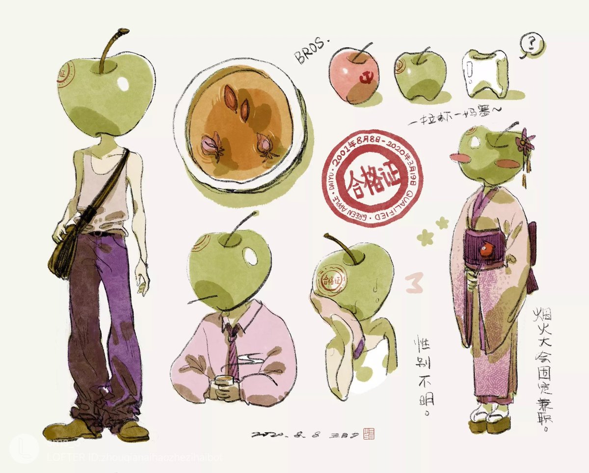 每次都只能发四张图让我感到十分拘谨。。
#OC #originalcharacter #originalcharacterart #fruits #personification #personified