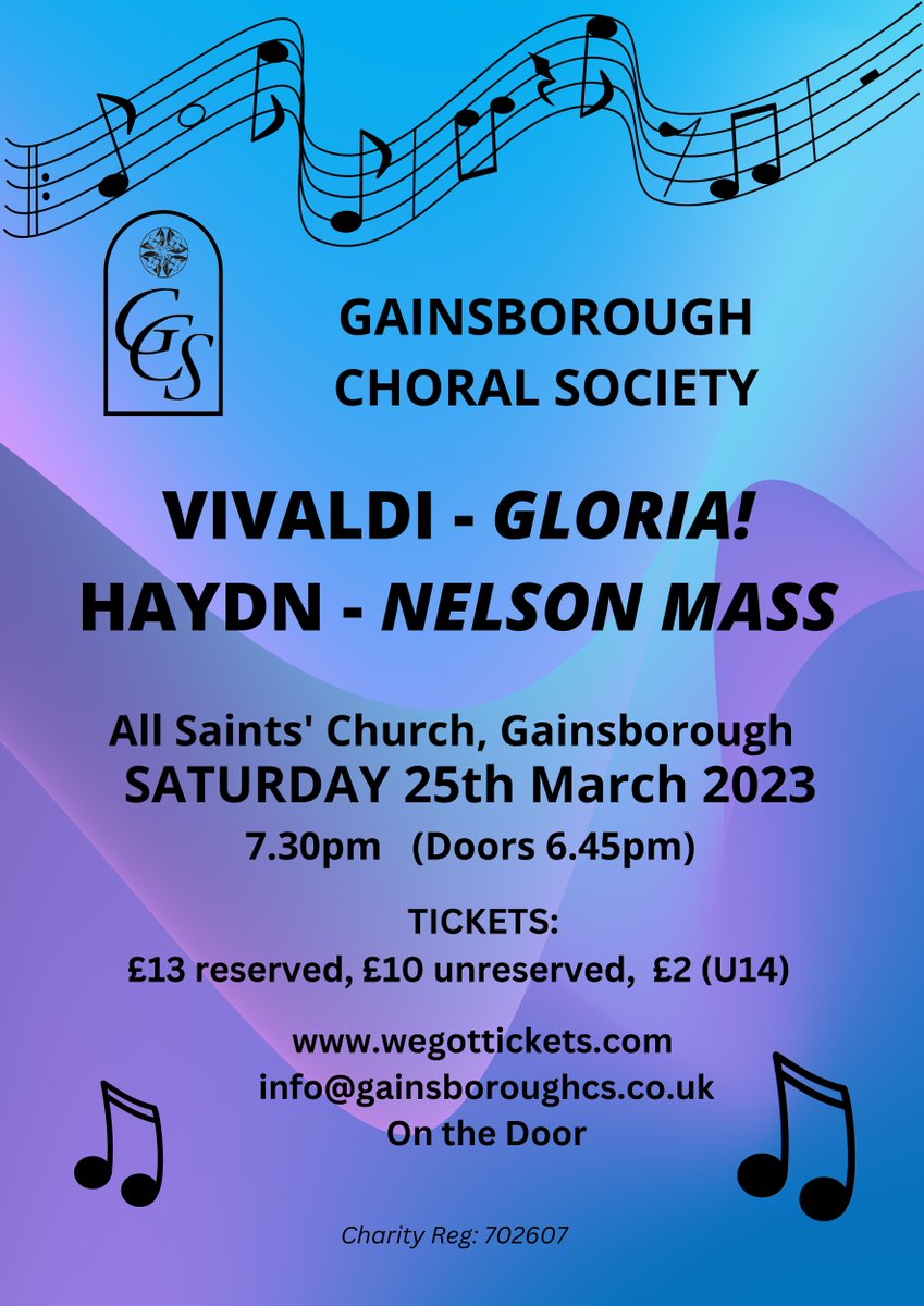 Gainsborough Choral (@gainschoralsoc) on Twitter photo Enjoying the rehearsals for our Spring Concert - Haydn's Nelson Mass & Vivaldi Gloria on Sat 25 March, 7.30, All Saints' Church in Gainsborough. Come & join us? <a href="/HugoDunkley/">Hugo Dunkley</a> <a href="/larden_clare/">Piano Clare</a> <a href="/agreenfield78/">Alex Greenfield</a> <a href="/cornersimon/">CrunchMusic</a> gainsboroughcs.co.uk
<a href="/WeGotTickets/">WeGotTickets</a>: wegottickets.com/event/572057 Enjoying the rehearsals for our Spring Concert - Haydn's Nelson Mass & Vivaldi Gloria on Sat 25 March, 7.30, All Saints' Church in Gainsborough. Come & join us? <a href="/HugoDunkley/">Hugo Dunkley</a> <a href="/larden_clare/">Piano Clare</a> <a href="/agreenfield78/">Alex Greenfield</a> <a href="/cornersimon/">CrunchMusic</a> gainsboroughcs.co.uk
<a href="/WeGotTickets/">WeGotTickets</a>: wegottickets.com/event/572057