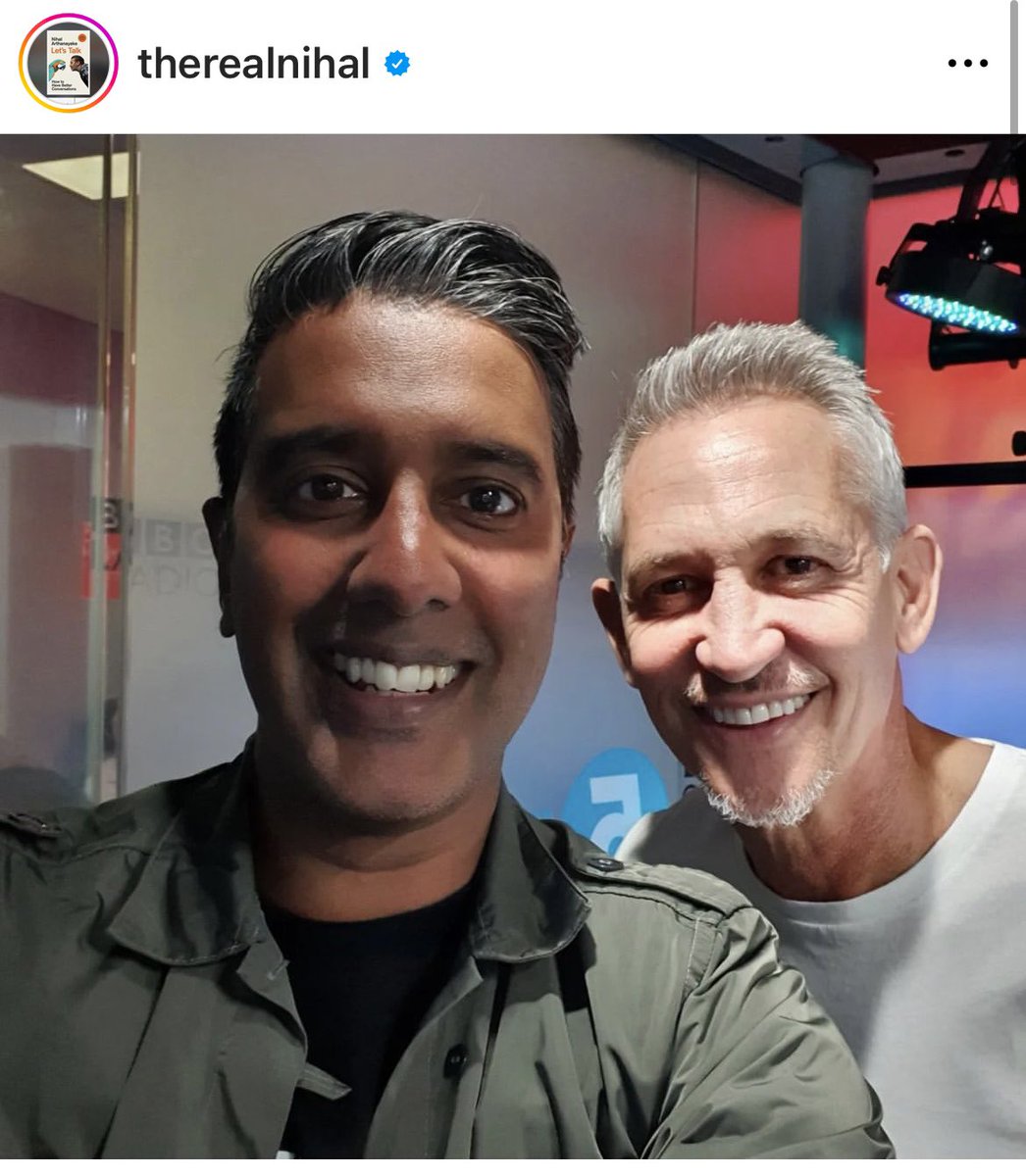 glabsandra's tweet image. BBC 5 Live presenter @TherealNihal ‘s Instagram post will resonate with many current and former BBC employees. An essential reading if you want to understand why the Lineker saga is so polarising. Nihal should be applauded for speaking out.