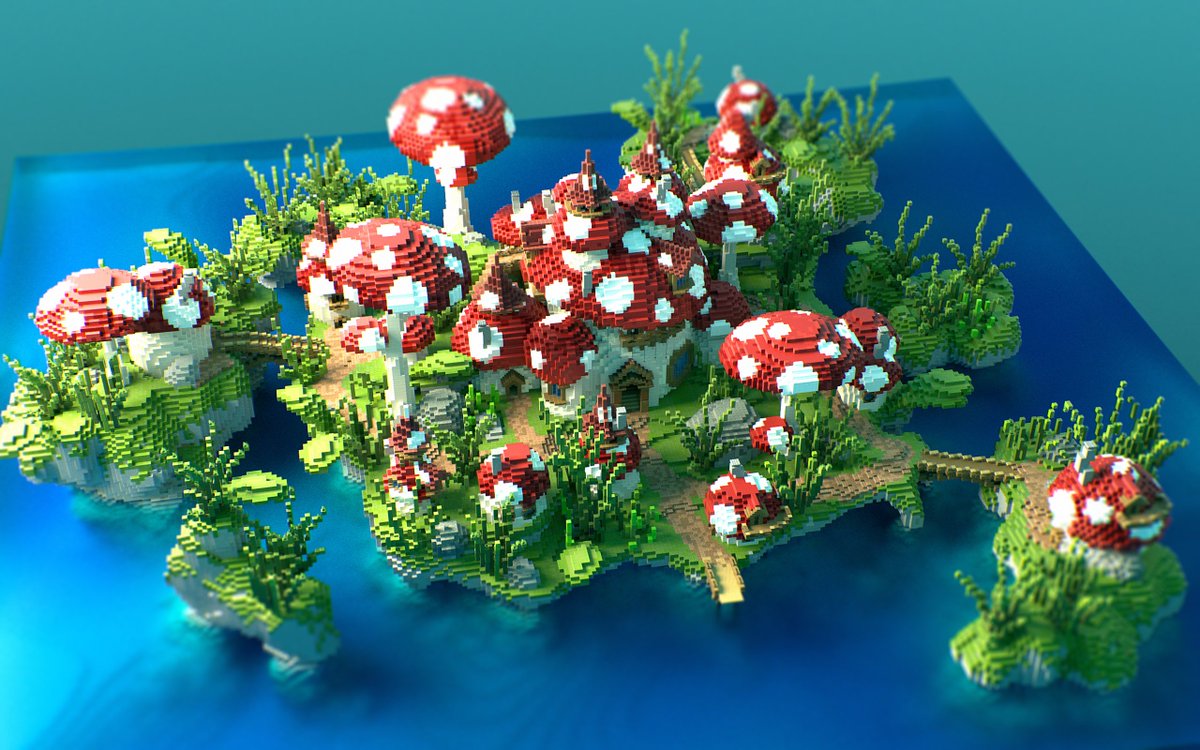 Mushroom village 🍄 Built on: @AliquamCreative Render by: @Mag62576237