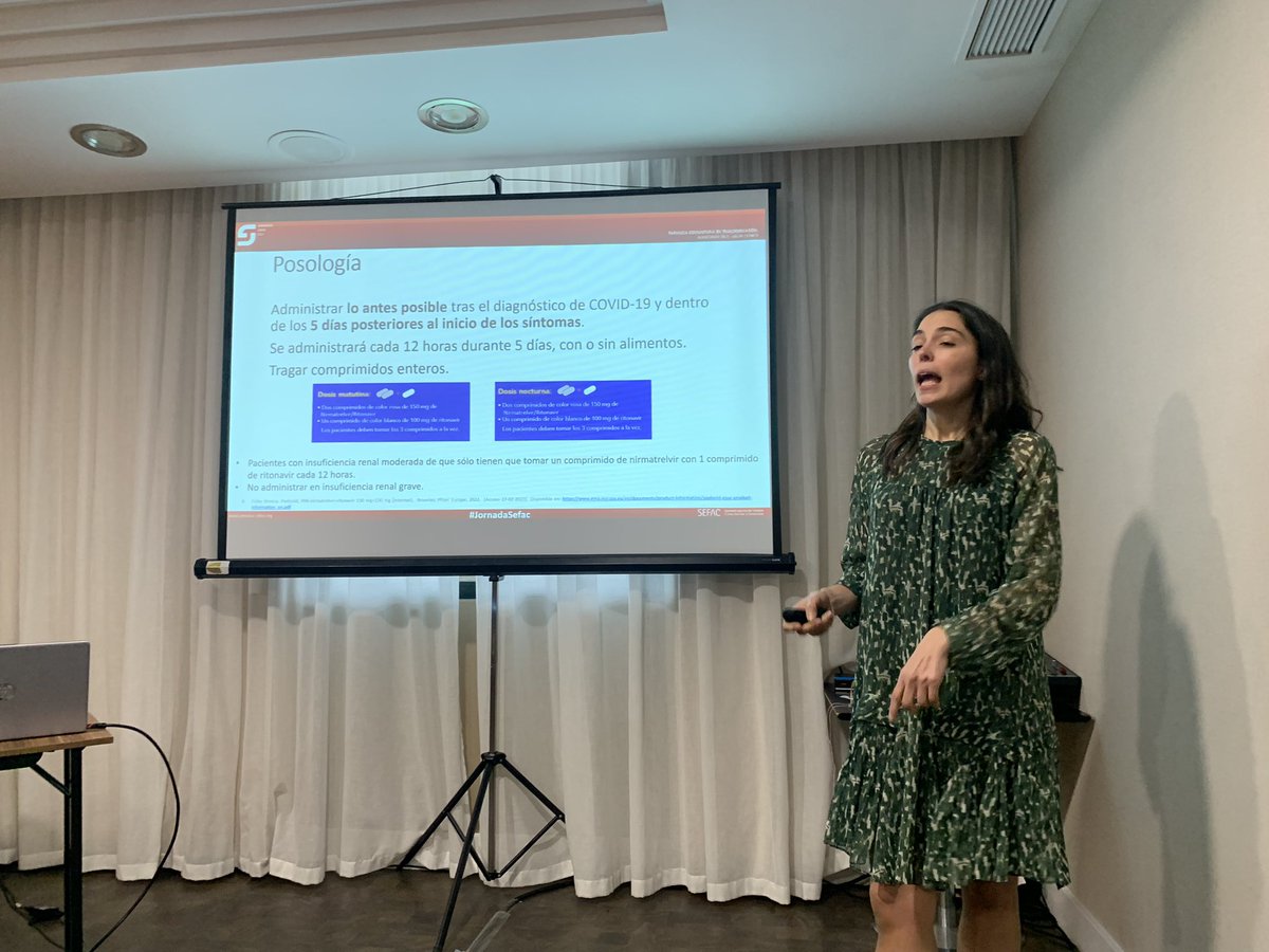 El tratamiento para la COVID19 debe administrarse en los 5 días posteriores a la aparición de síntomas. De ahí la importancia de la detección temprana en personas de alto riesgo. Nos lo cuenta <a href="/lauleonrod/">Laura León Rodríguez</a> en <a href="/SEFAC_aldia/">SEFAC</a> #jornadasefacgalicia #jornadasefac