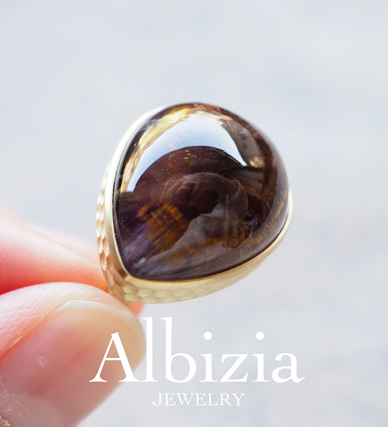 アオノ on Twitter: "RT @Albizia_jewelry: セミオーダーでお作りしたリングのご紹介です。ブラジル産カコクセナイトインアメトリンのリング。紫と黄のアメトリンの中に