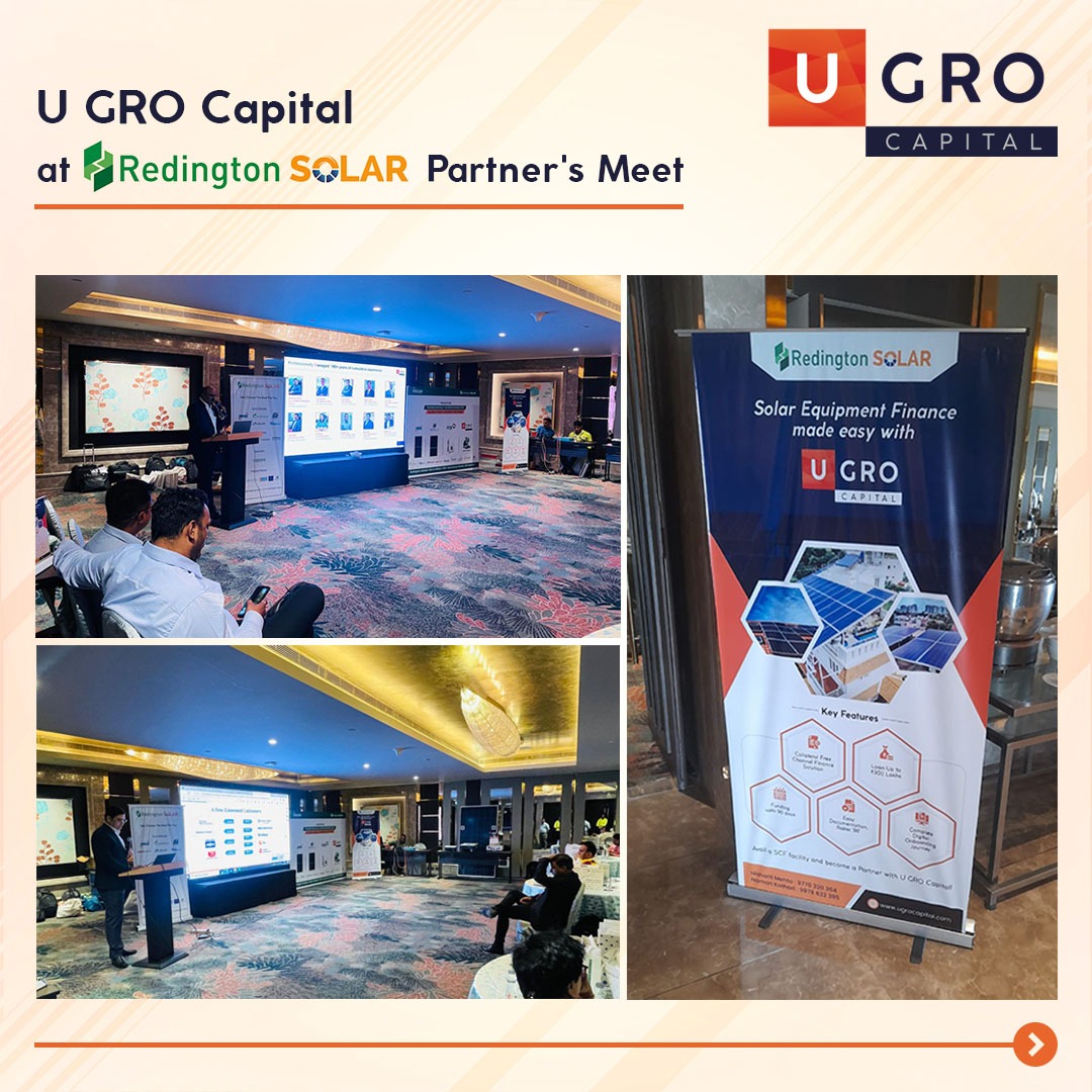 UGROCapital's tweet image. Sustainable energy is the future! In collaboration with 
@RedingtonSolar, U GRO Capital hopes to be at the helm of helping #MSMEs choose sustainable practices. Here's a glimpse of Redington Solar Partner's Meet which our team members attended

#ugrocapital #Redingtonsolar #Event
