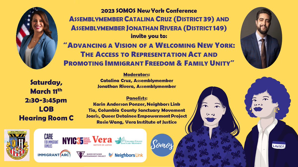 Catch us <a href="/SOMOSNEWYORK/">Somos, Inc.</a> for a Panel on the Access to Representation Act at 2:30 PM, Thank you 🙏🏽 to <a href="/CatalinaCruzNY/">Catalina Cruz, Esq.</a> and <a href="/JonRivera149/">Assemblymember Jon D. Rivera</a> 4 making this happen ✊🏽 this is a critical piece of legislation that keeps families 2gether &amp; communities intact