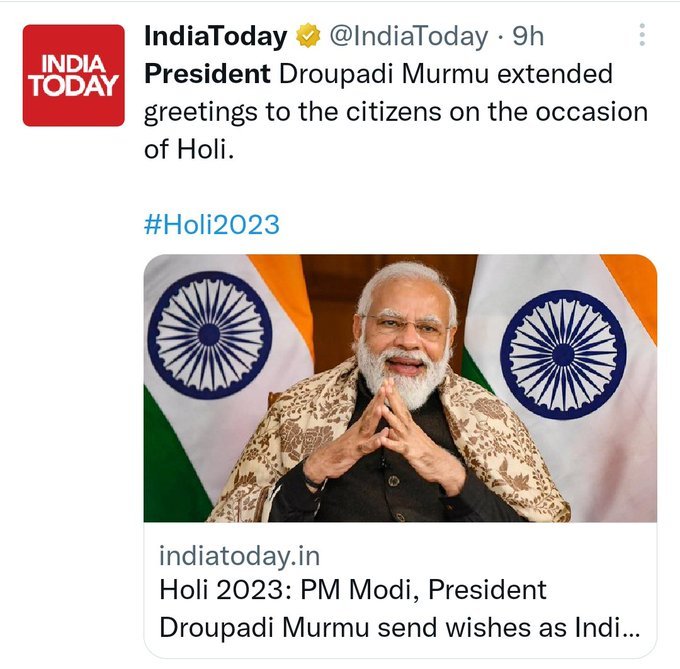 IndiTrades's tweet photo. हरि सबमें समाई
सब हरि में समाई
          🙏

https://t.co/EEqXxGjcTJ
President Murmu !! https://t.co/Lf02mTfppa