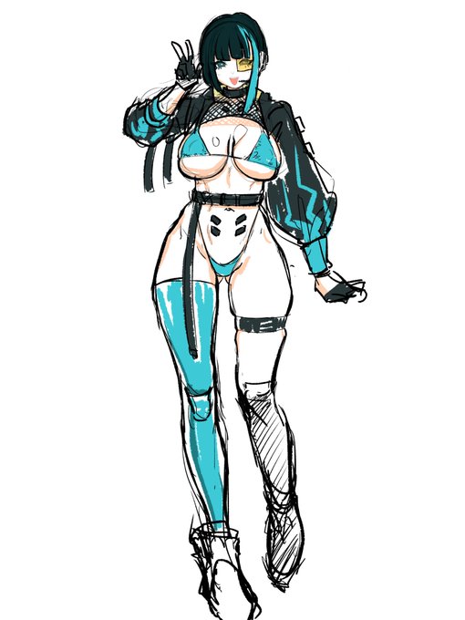 すぱっつんさん宅のメイちゃん可愛すぎて勝手に描いたし服も違う() 