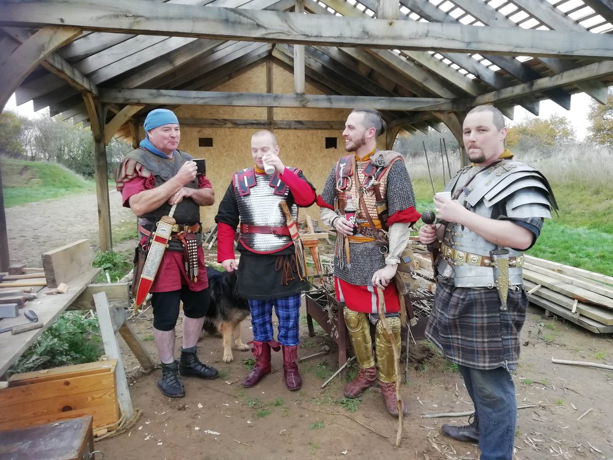 When building a #romanfort it is good to find that work time balance.

Hope you are having a great weekend whatever you are doing.

#parkinthepast #britainsbigfortbuild #history #archeology #weekendsmile