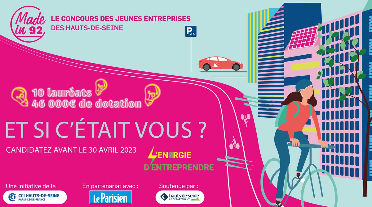UParisNanterre's tweet image. 🏆 Le concours #MadeIn92 de la @CCI_92 est de retour pour sa 8ème édition !

Saisissez votre chance et candidatez pour tenter de remporter un des 10 Prix du concours des jeunes entreprises des @hautsdeseinefr ! 🔥

Toutes les informations par ici 👇
entreprises.cci-paris-idf.fr/web/cci92/made…