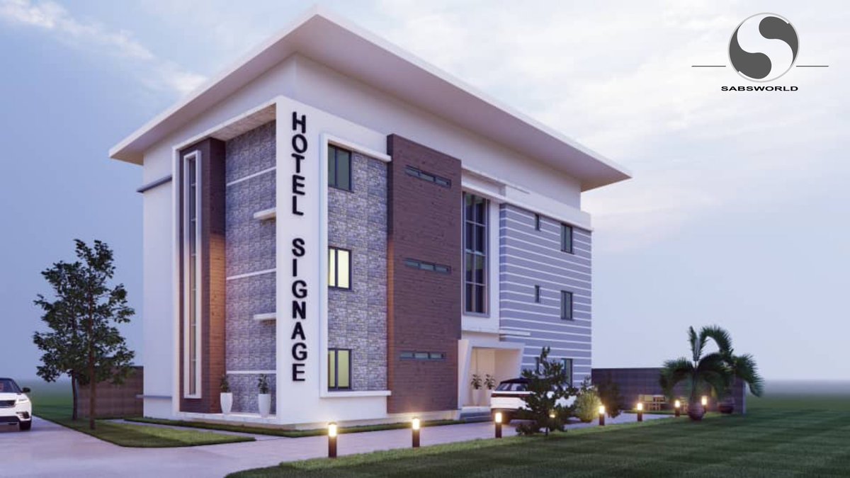 starkeytect's tweet photo. "The great advantage of a hotel is that it is a refuge from home life"
George Bernard Shaw 

#Medium Sized Hotel Project.

Overview; Hotel Signage, The building is an expression of  Contemporary Design, Chromatic Aesthetics, well blended with the Site. https://t.co/CpLXG2fl1W