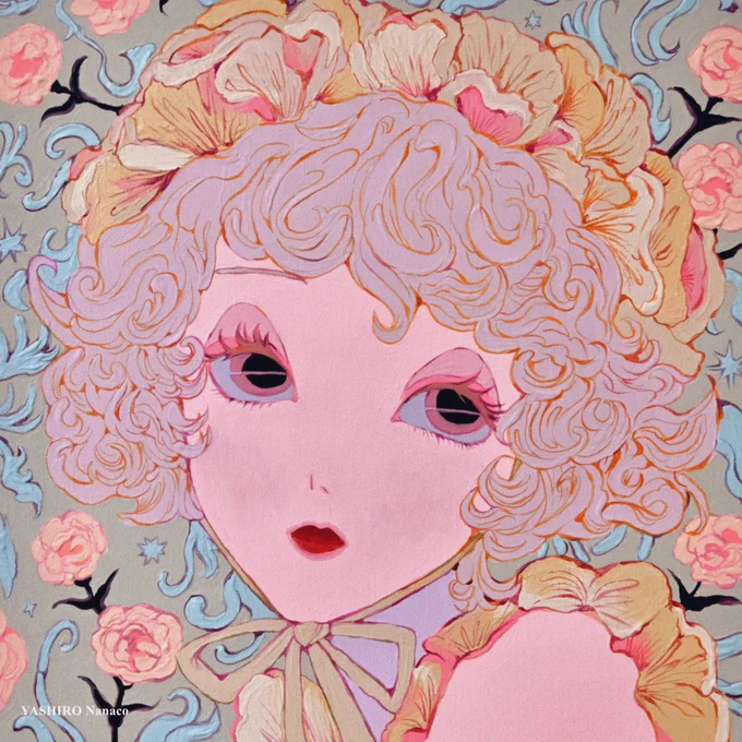 gouache on canvasキャンバスにアクリルガッシュ 