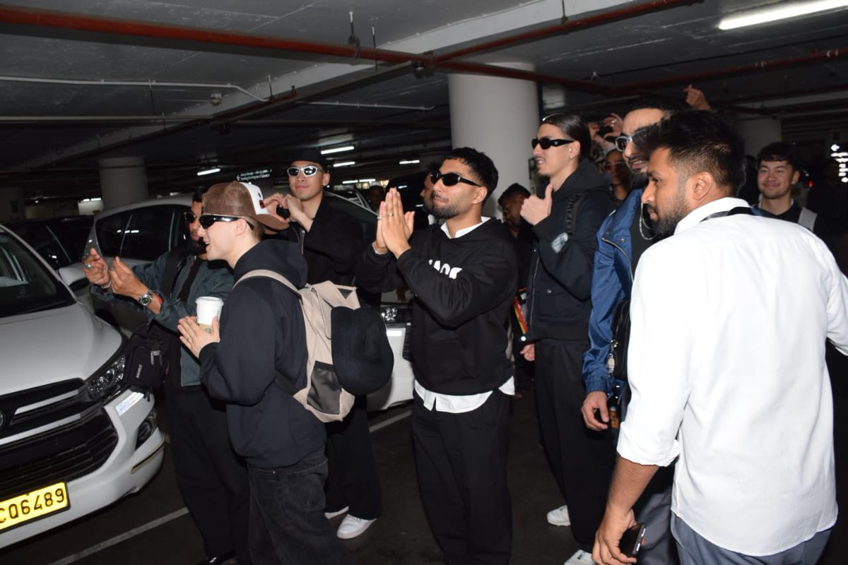 sharmilamaiti's tweet image. Norwegian hip-hop dance group #QuickStyle or The Quick Style arrive at Mumbai airport in style.